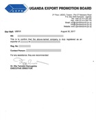Letter of registration